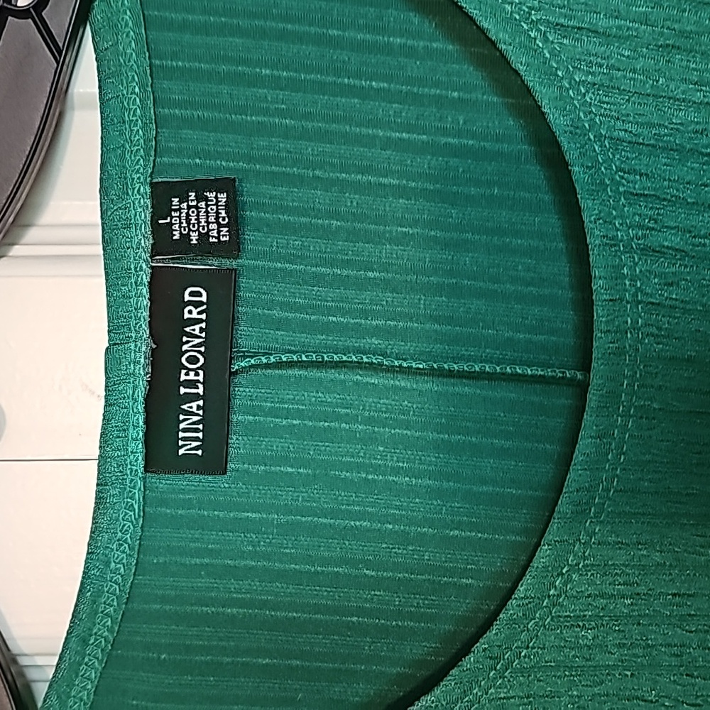 Nina Leonard Green sleeveless swing dress , like new XL - Picture 3 of 4
